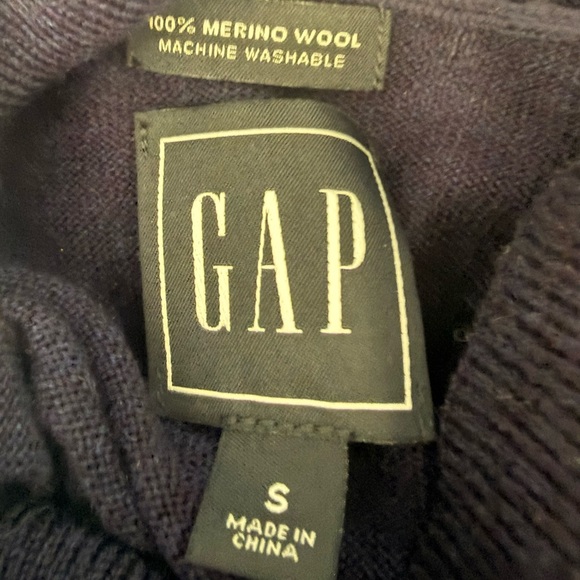 Gap washable Merino Wool, Navy Blue Turtleneck, NWT - Picture 3 of 4